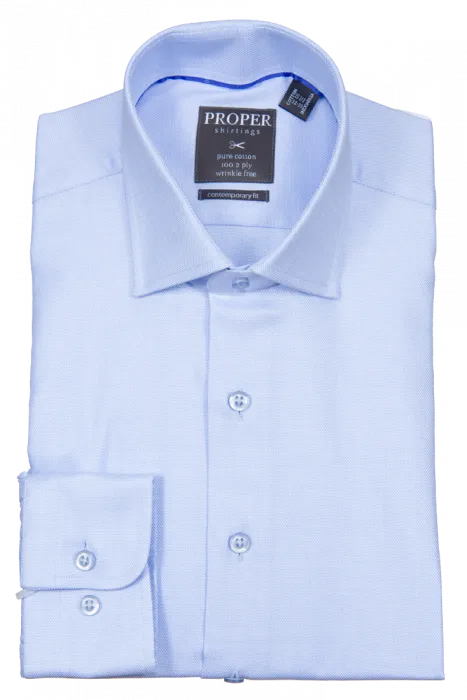 Proper Contemporary Fit Regular Cuff Pure Cotton Wrinkle Free Shirt - P205ET0R - Blue Sport special