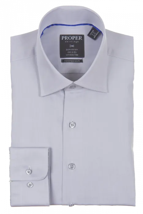 Proper Contemporary Fit Regular Cuff Pure Cotton Wrinkle Free Shirt - P720ET0R - Gray Artistic vibe