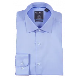 Proper Slim Fit Regular Cuff Pure Cotton Wrinkle Free Shirt - P720TTSR - Blue Craft detail