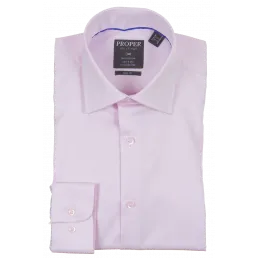Proper Slim Fit Regular Cuff Pure Cotton Wrinkle Free Shirt - P720TTSR - Pink Solid elegant