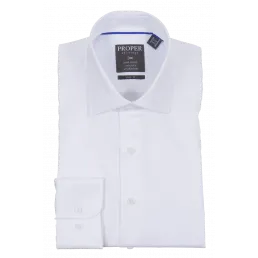 Proper Slim Fit Regular Cuff Pure Cotton Wrinkle Free Shirt - P720TTSR - White Outdoor activity