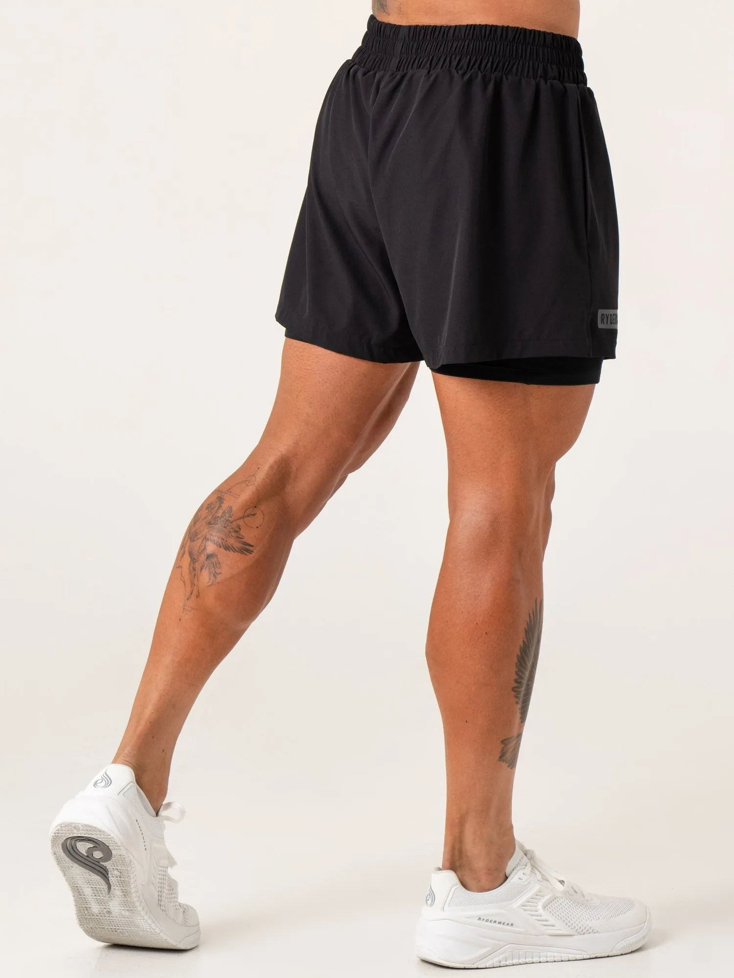 Pursuit 2 In 1 Training Shorts - Black anti-odor