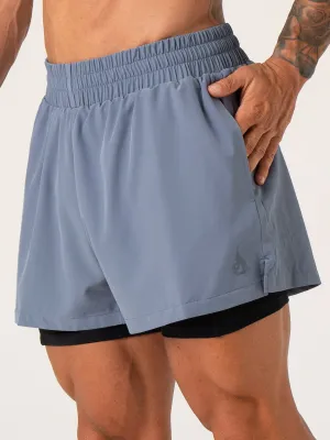 Pursuit 2 In 1 Training Shorts - Denim Blue body control