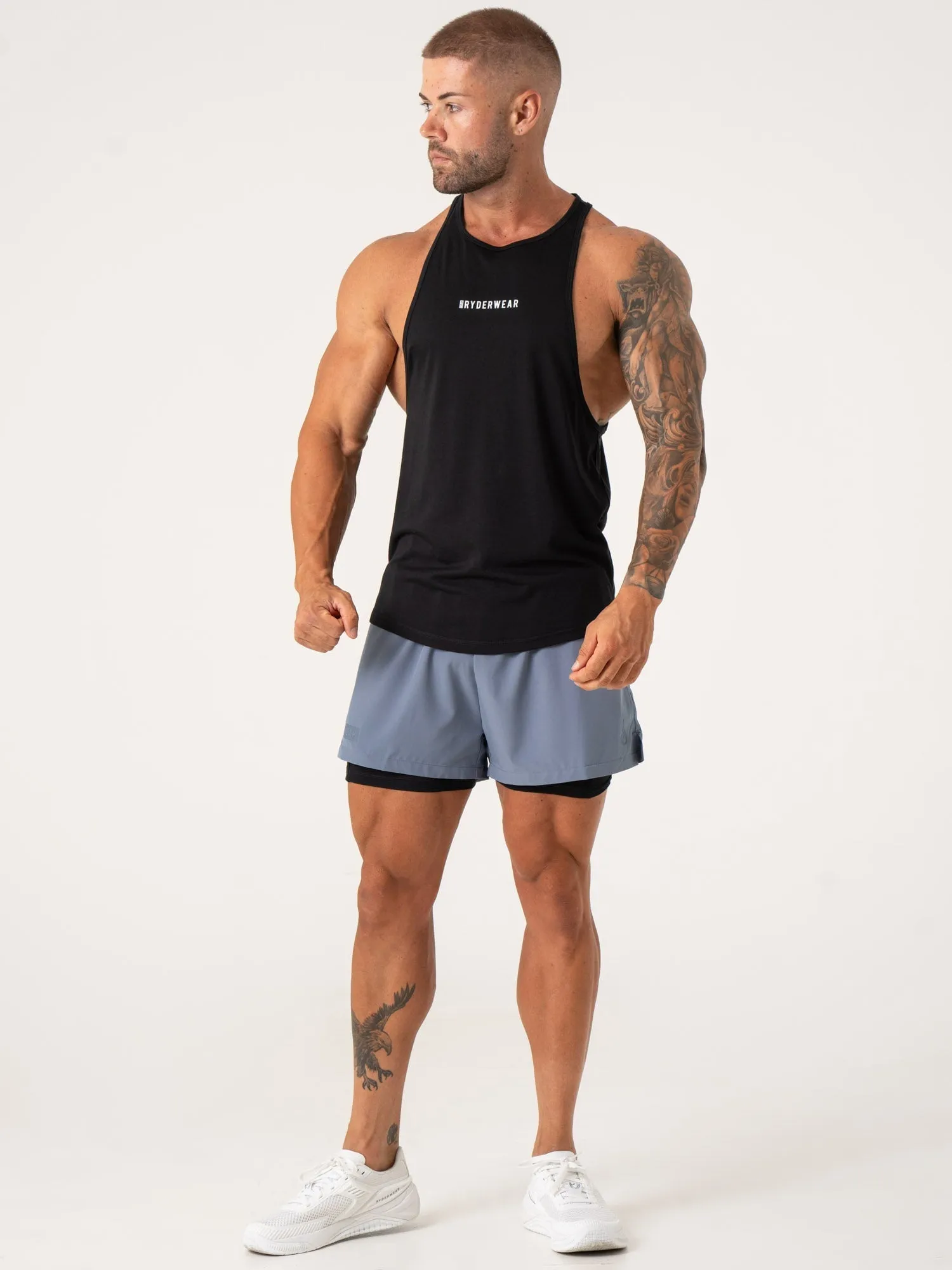Pursuit 2 In 1 Training Shorts - Denim Blue quick movement