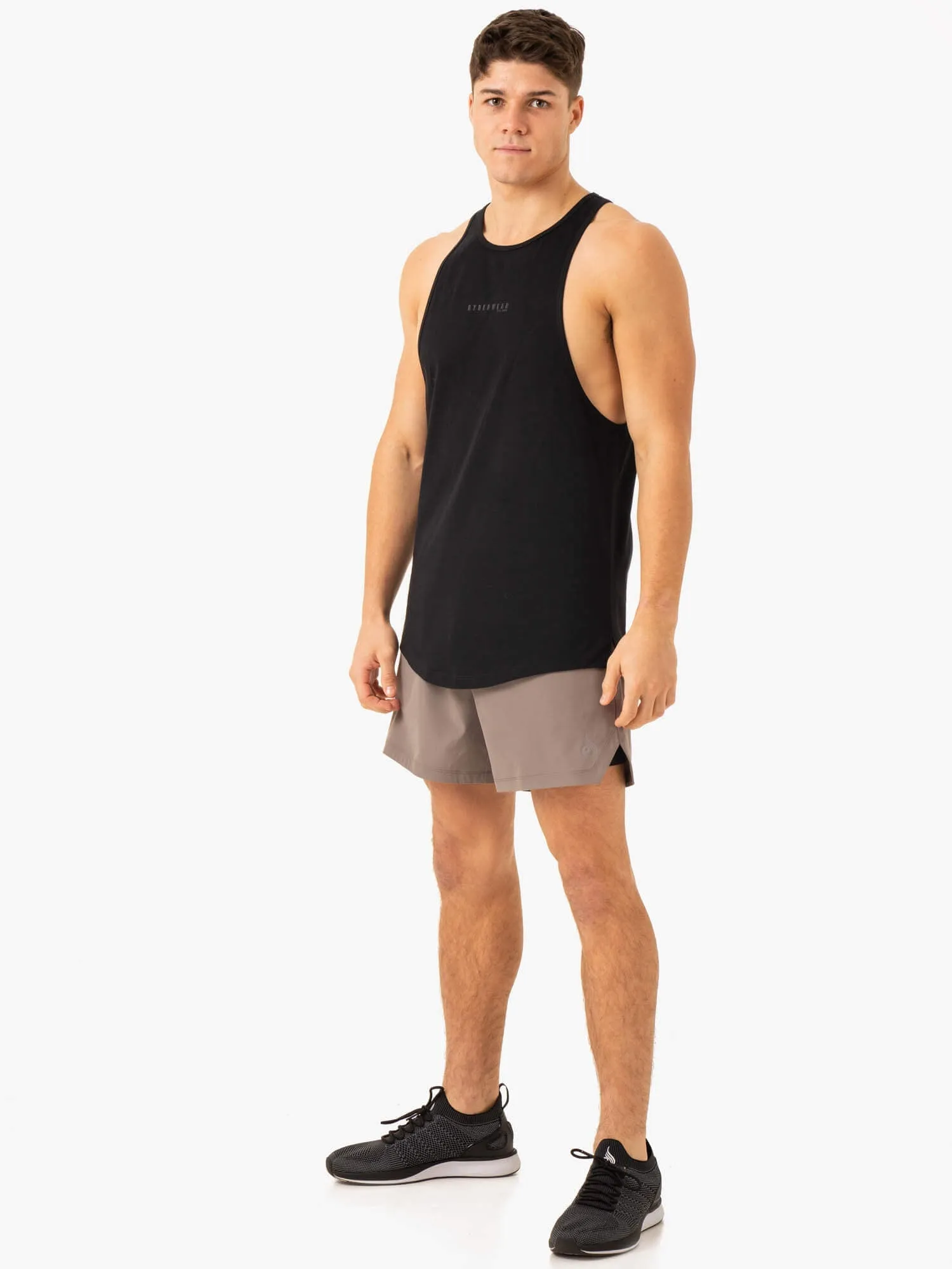 Pursuit 2 In 1 Training Shorts - Taupe performance fabric