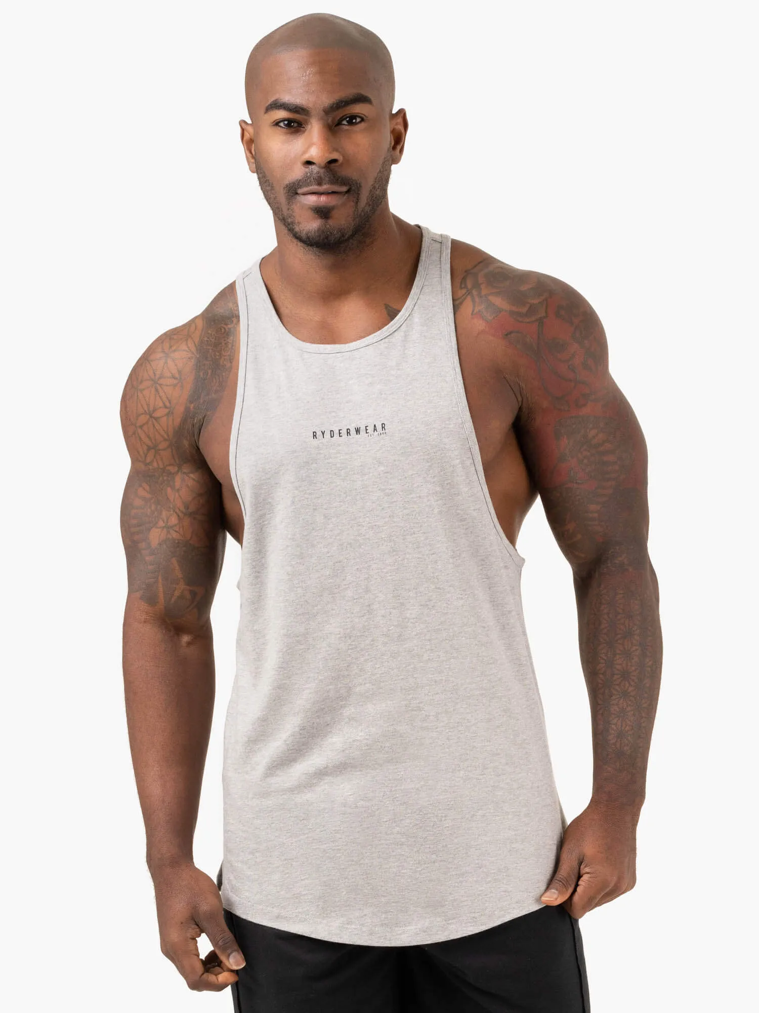 Pursuit Baller Tank - Light Grey Marl minimal design