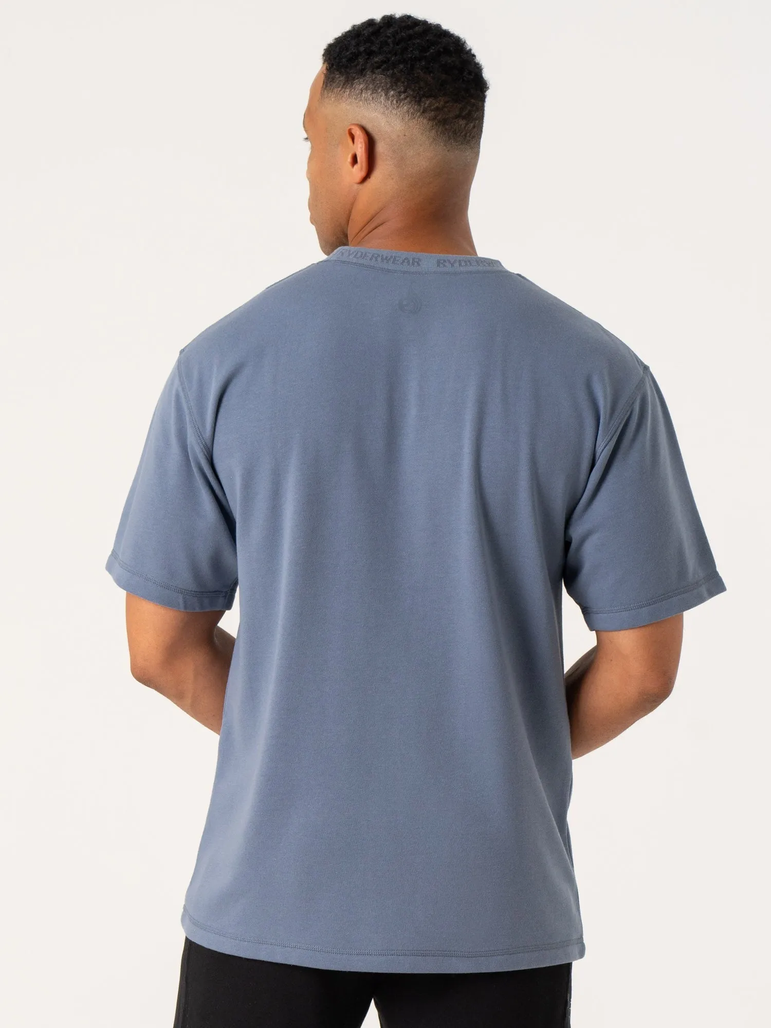 Pursuit Fleece T-Shirt - Denim Blue vintage vibe