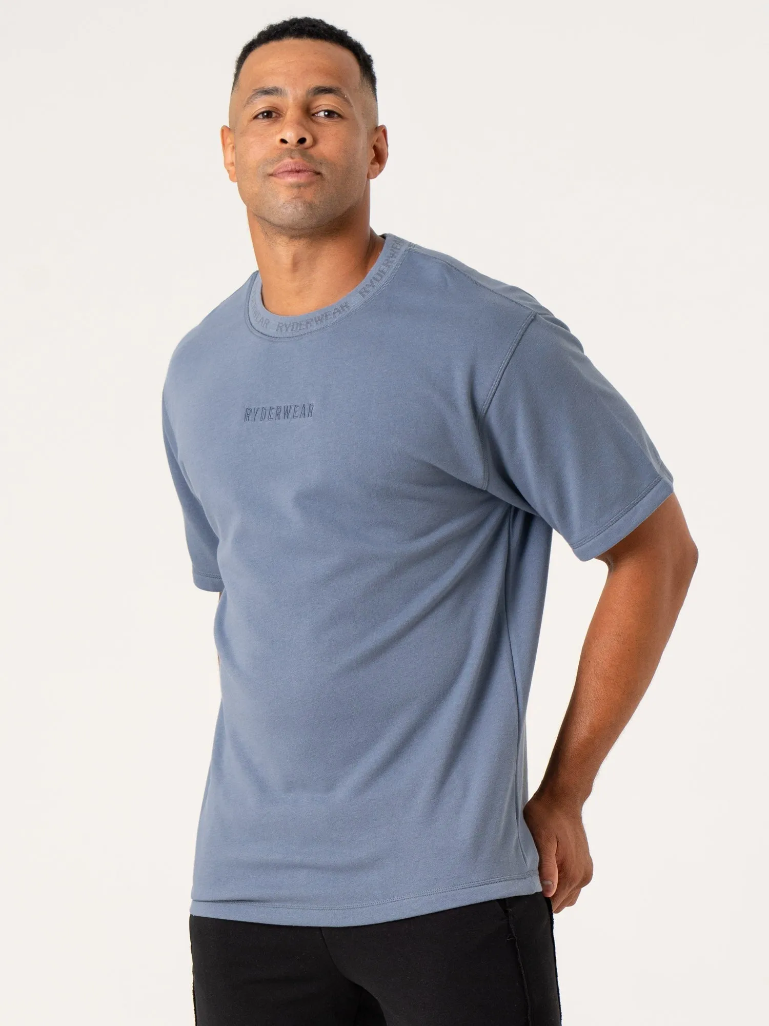 Pursuit Fleece T-Shirt - Denim Blue casual vibe