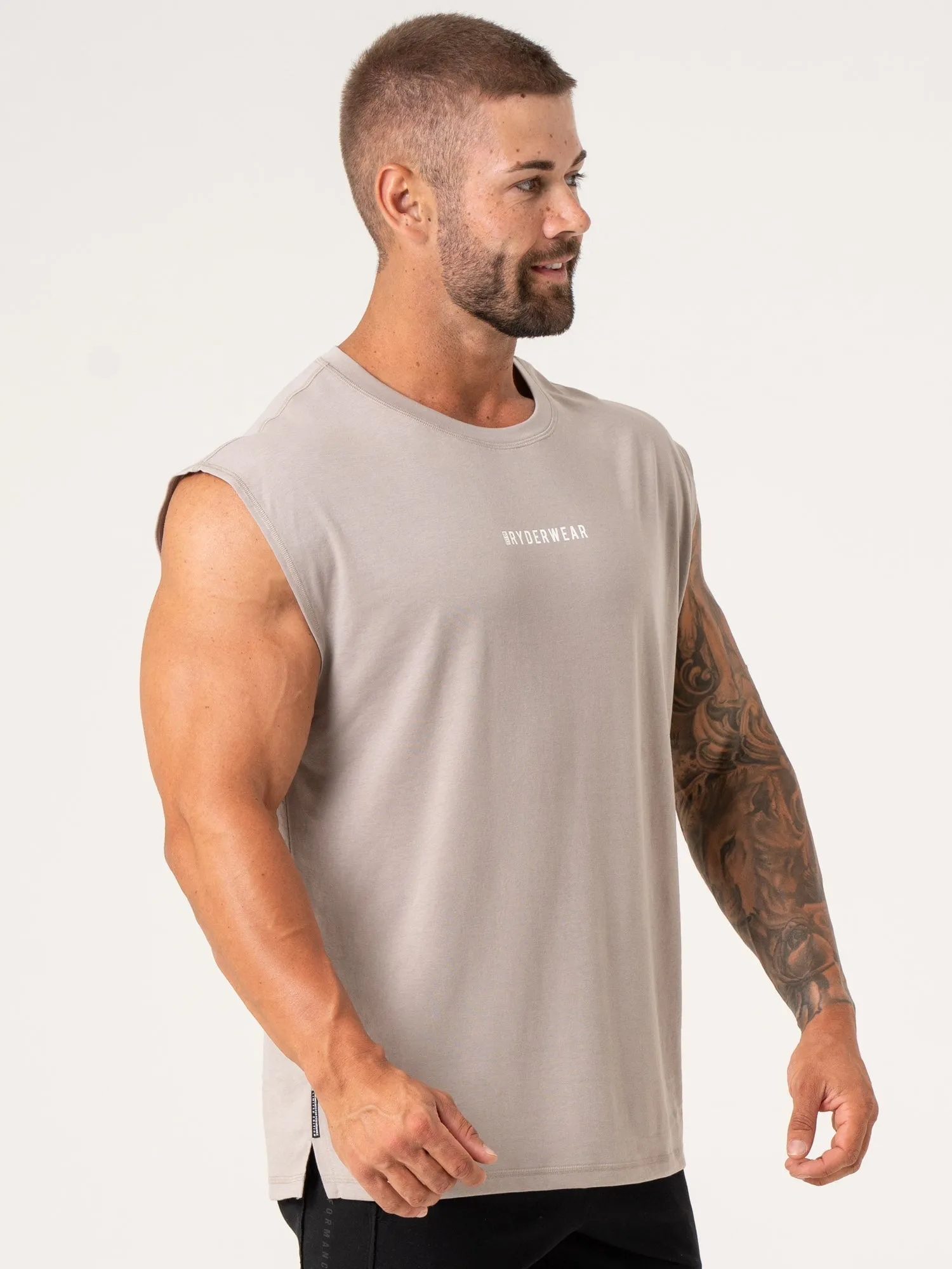 Pursuit Muscle Tank - Taupe fitness choice