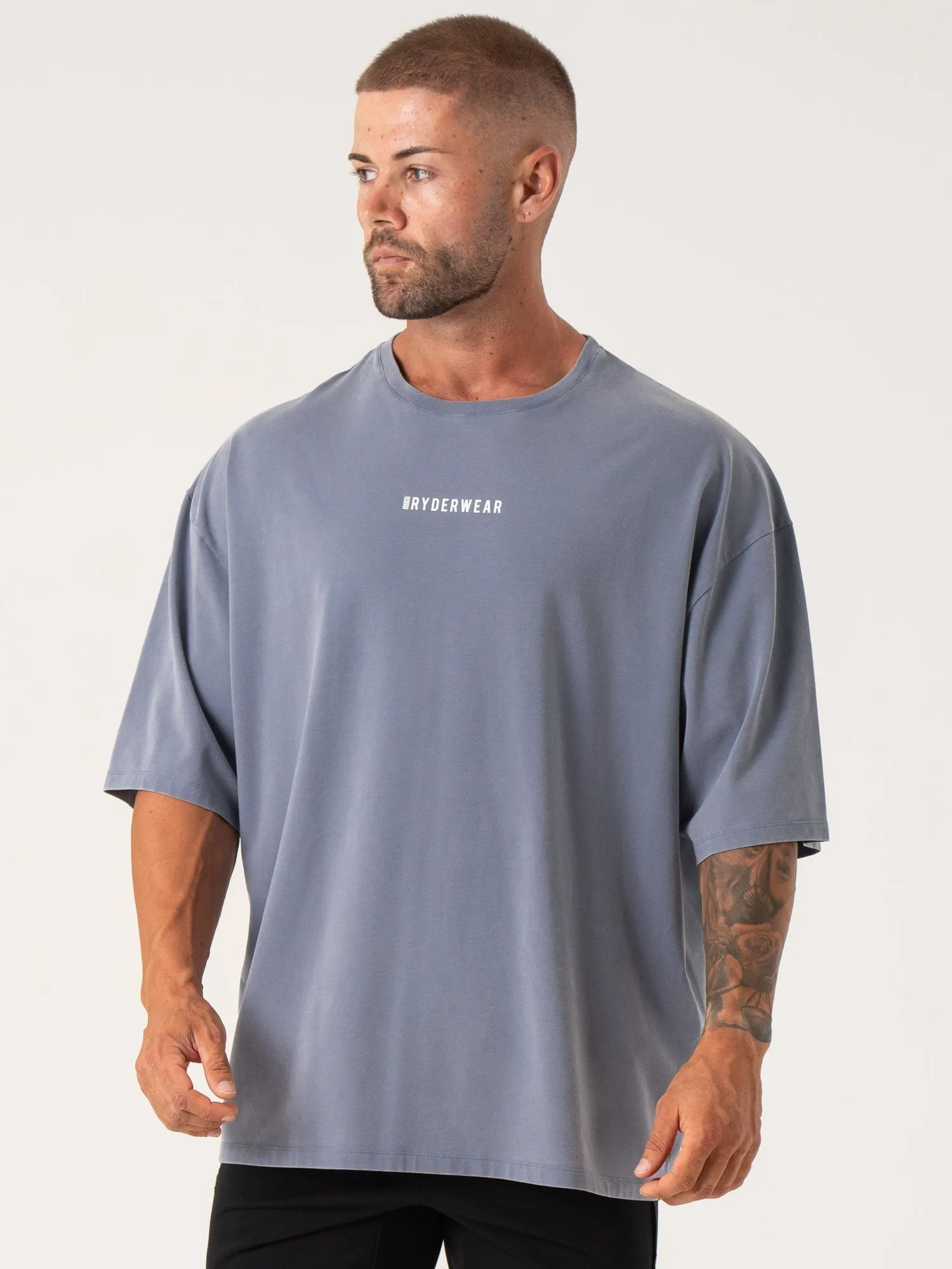 Pursuit Oversized T-Shirt - Denim Blue Stonewash festival outfit