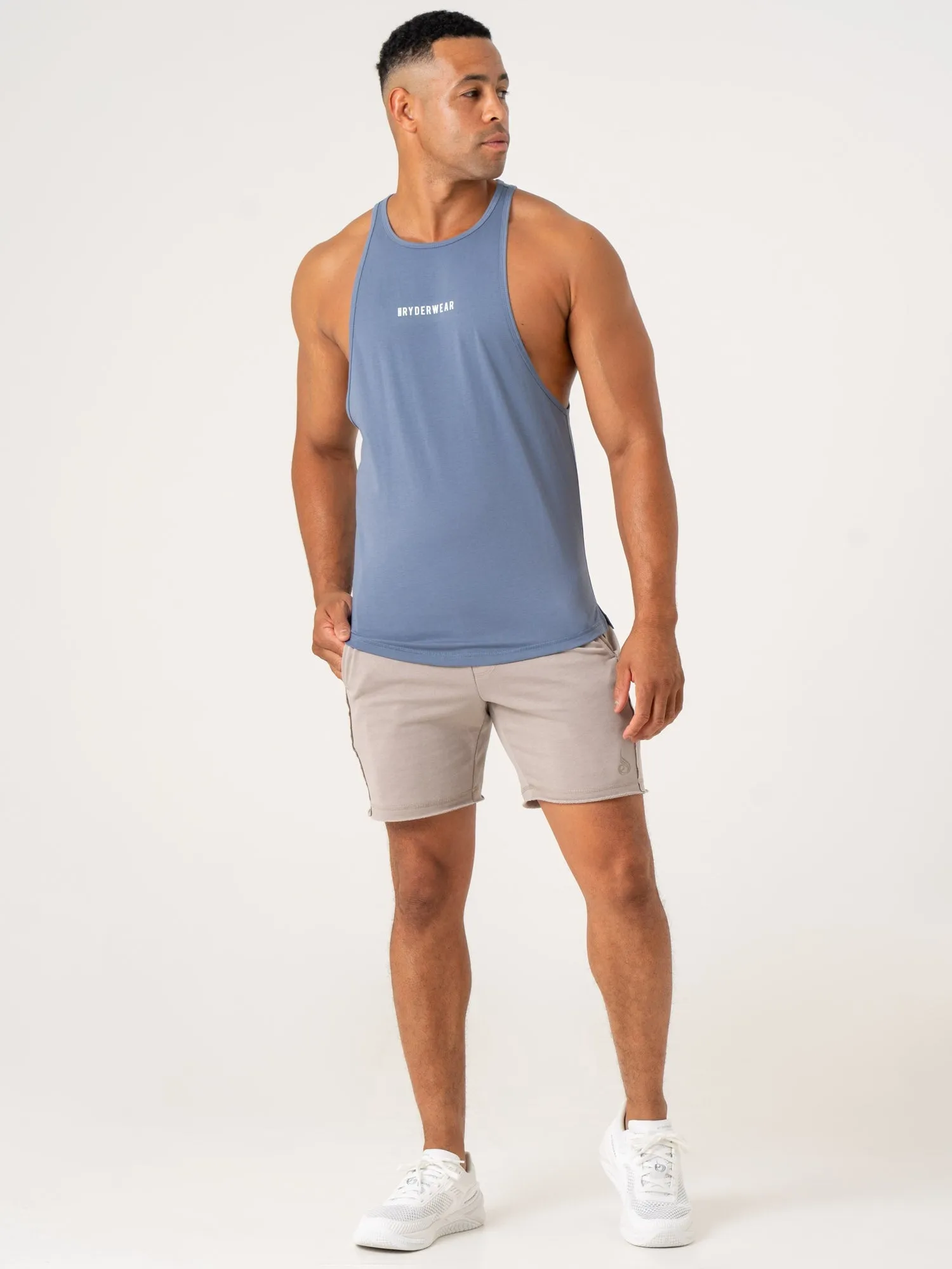 Pursuit Tank - Denim Blue clean edge