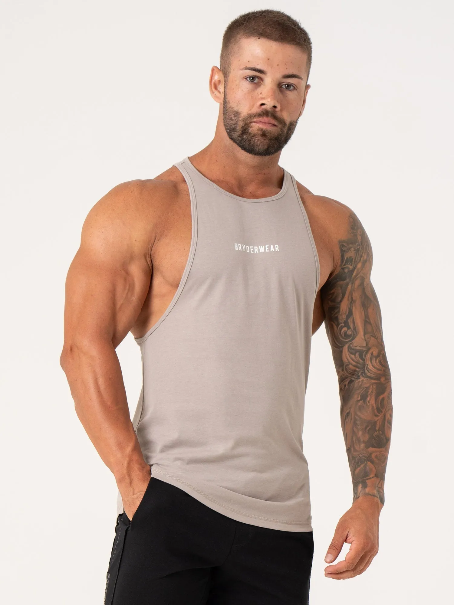 Pursuit Tank - Taupe free stretch