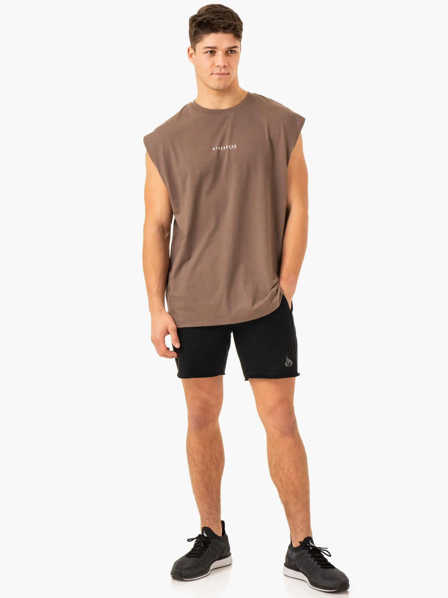 Pursuit Wide Cut Tank - Taupe summer cool