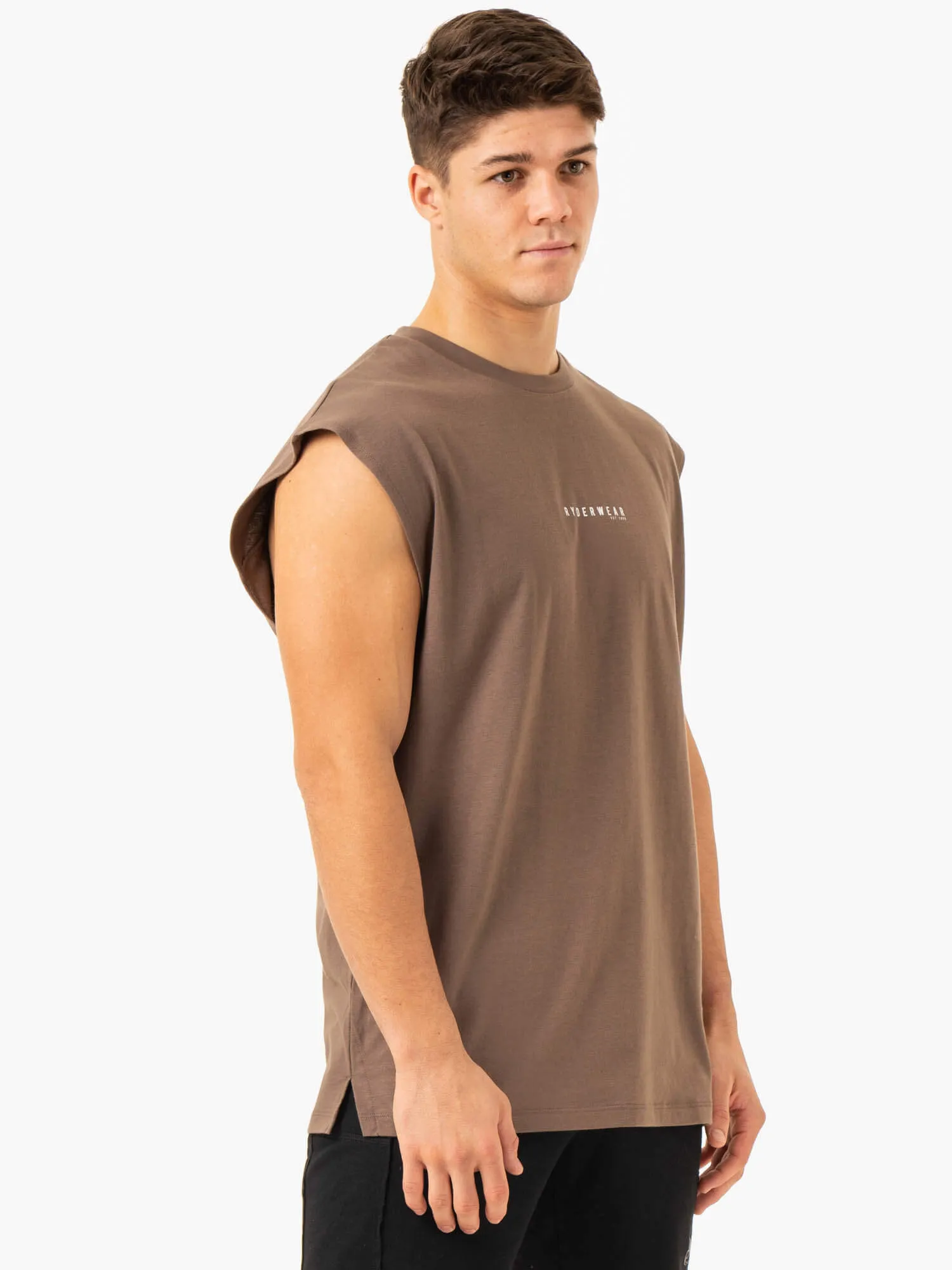 Pursuit Wide Cut Tank - Taupe outdoor comfort