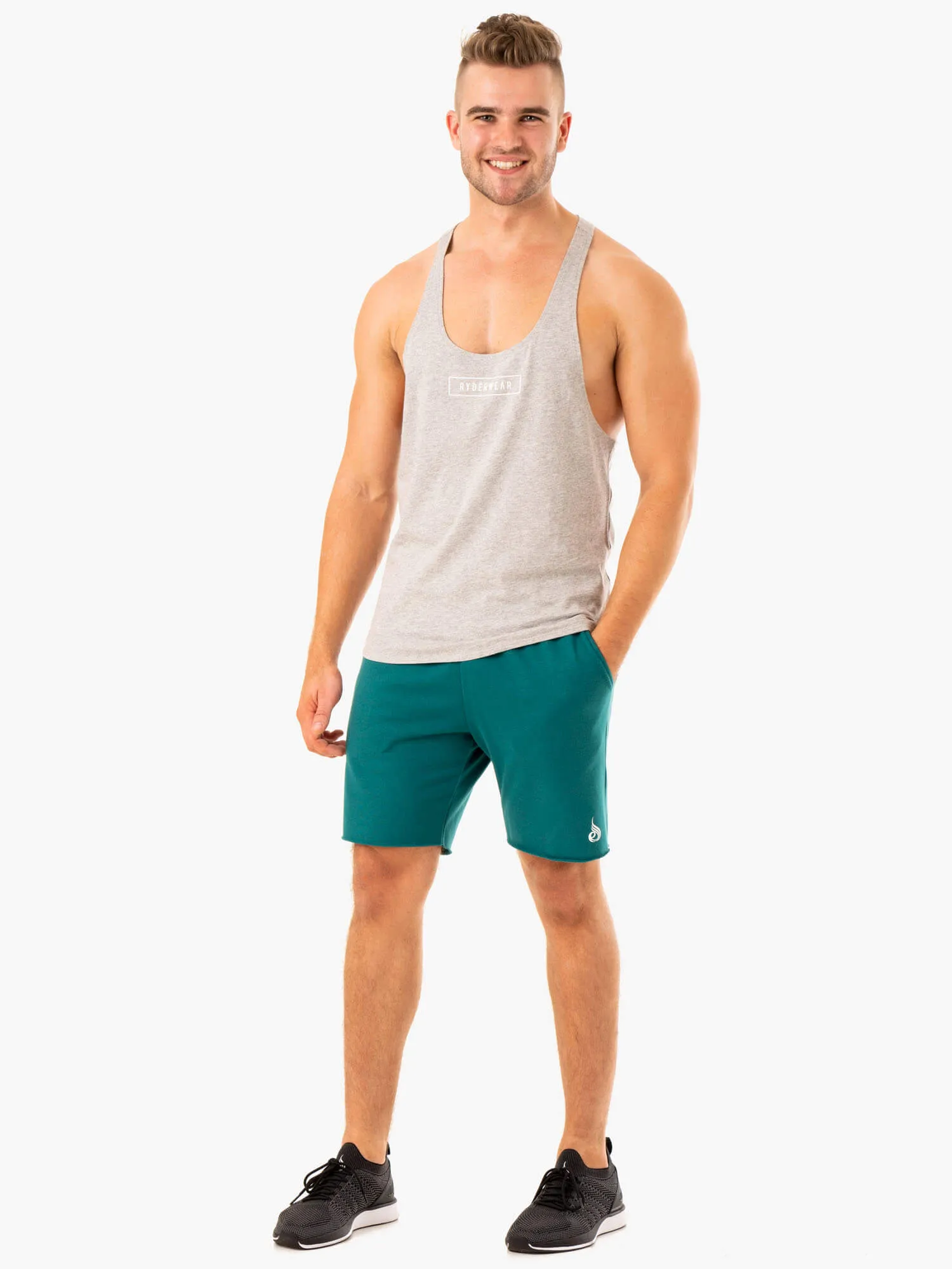 Recharge Track Gym Short - Teal athletic build