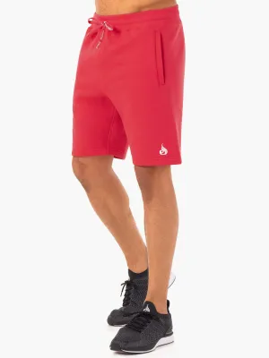 Recharge Track Short - Red layered clothing