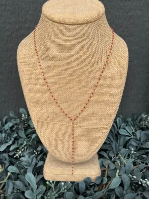 Red Beaded Necklace Holiday Gift