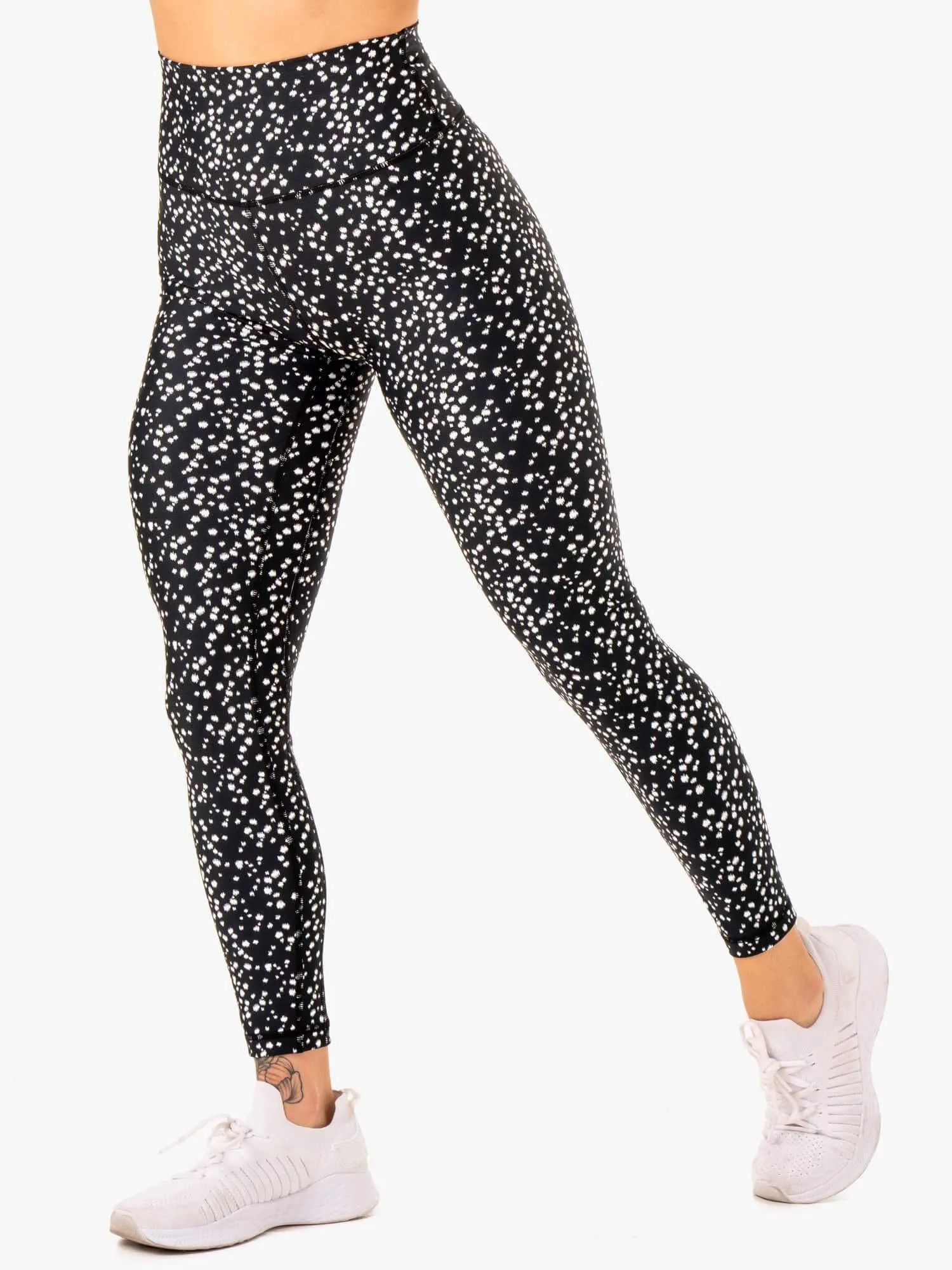 Reform High Waisted Leggings - Black Speckle Soft stretch