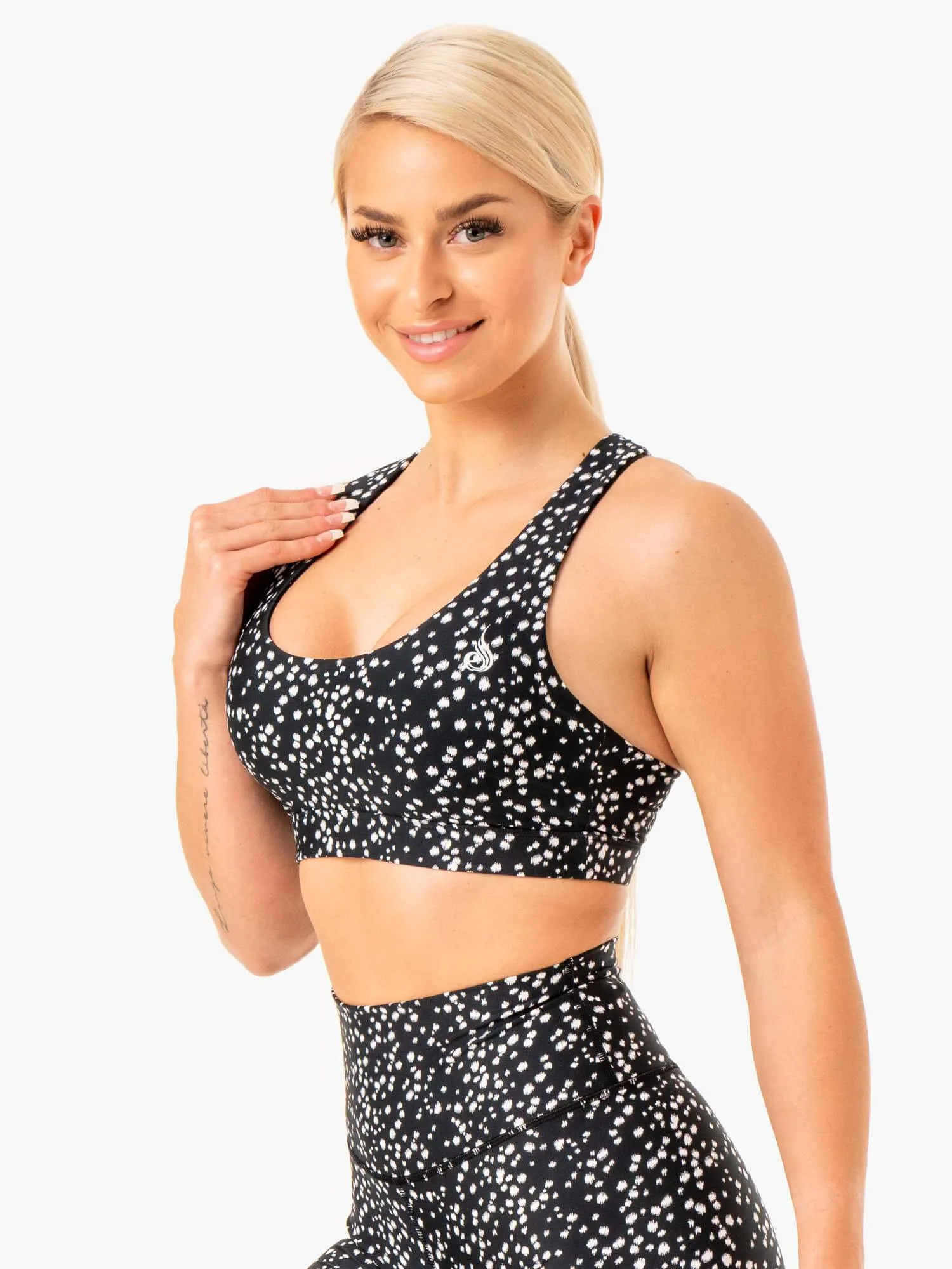 Reform Sports Bra - Black Speckle Adjustable Straps