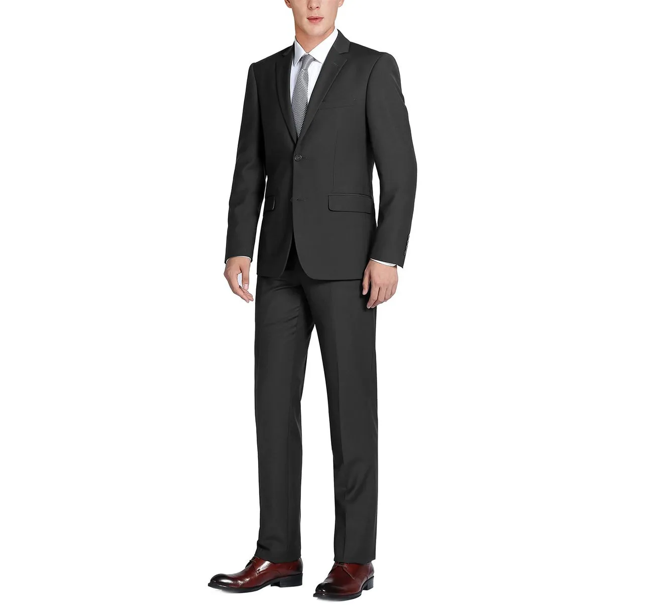 Renoir 201-1 Men's 2-Piece Single Breasted Notch Lapel Modern Fit Suit official wear