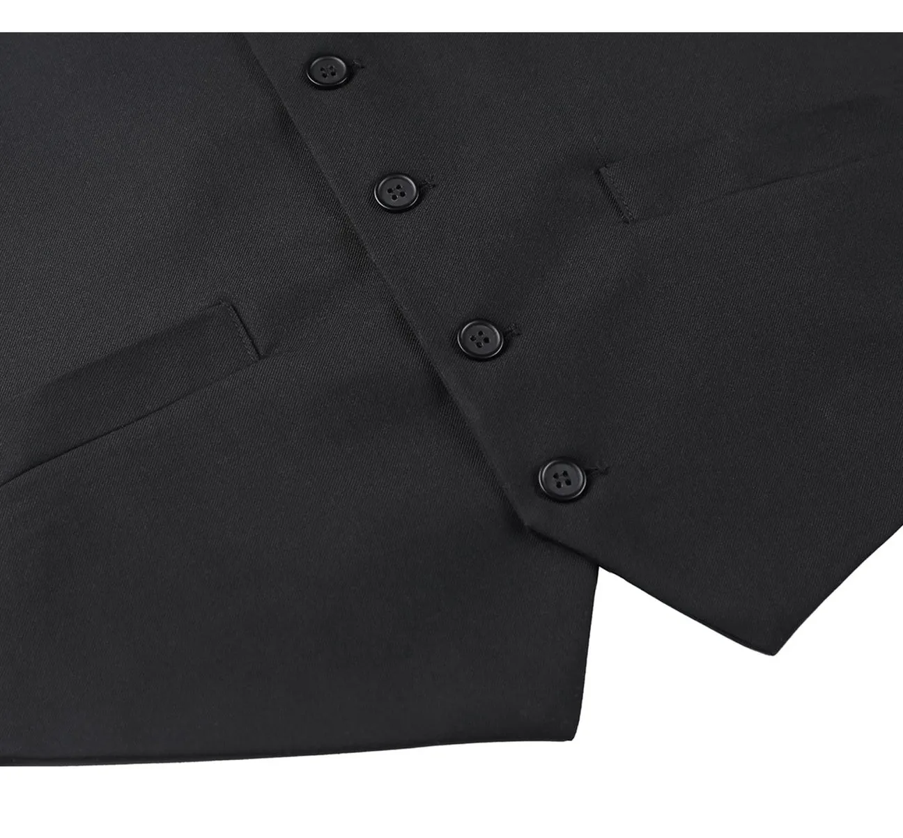 Renoir 201-1 Men's Classic Fit Suit Separate Vest - Black Simple Elegance