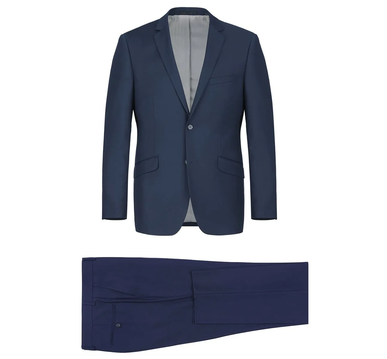 Renoir 201-19 Men's 2-Piece Single Breasted Notch Lapel Modern Fit Suit quality stitching