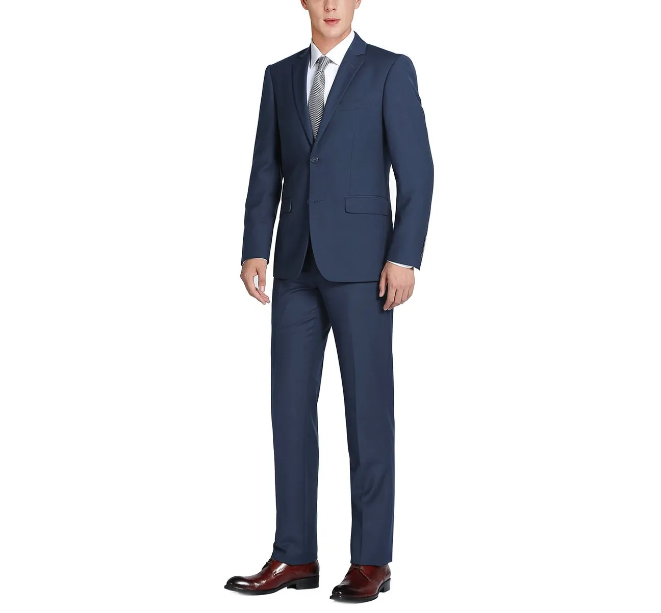 Renoir 201-19 Men's 2-Piece Single Breasted Notch Lapel Modern Fit Suit style icon