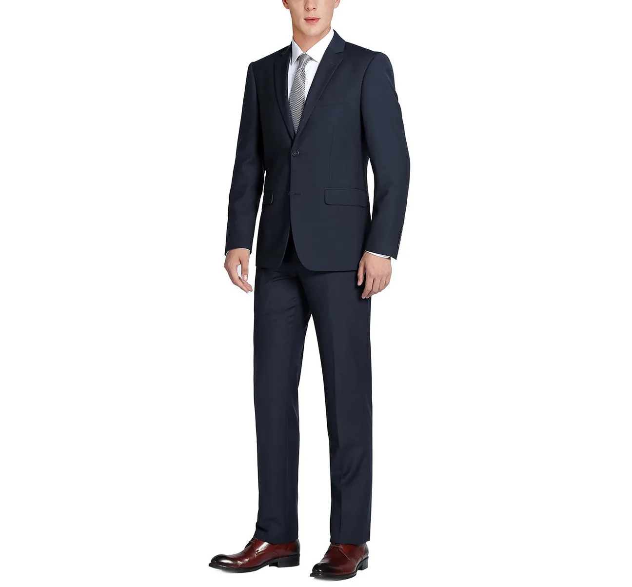 Renoir 201-2 Men's 2-Piece Single Breasted Notch Lapel Slim Fit Suit party ready