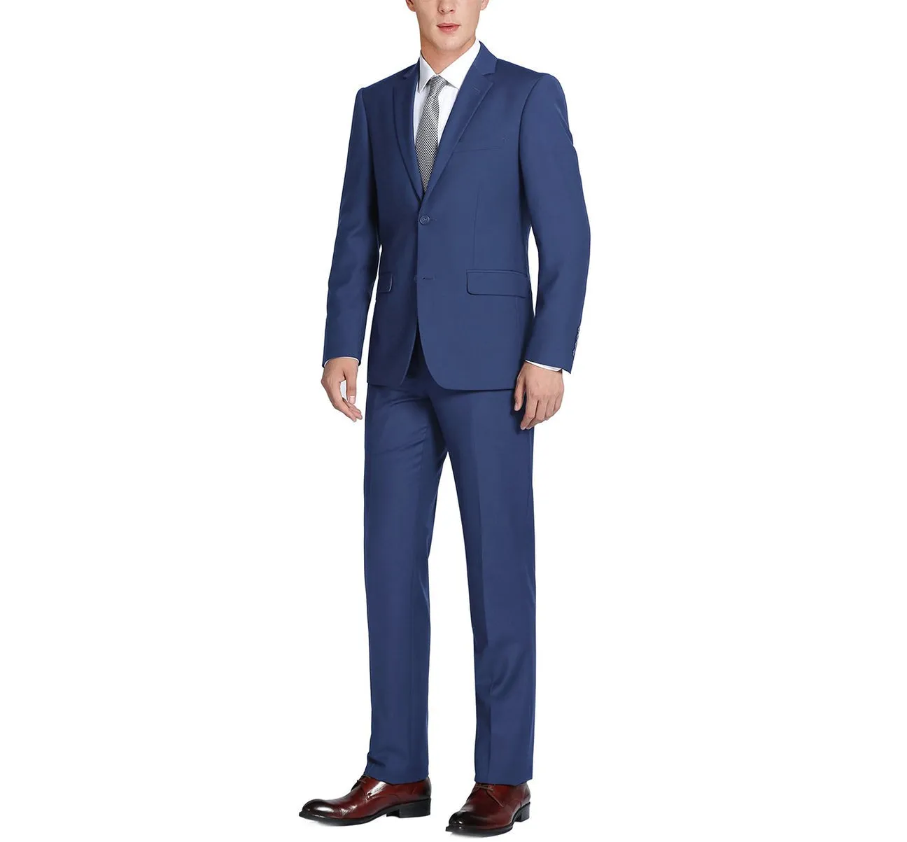 Renoir 201-20 Men's 2-Piece Single Breasted Notch Lapel Slim Fit Suit formal dress code