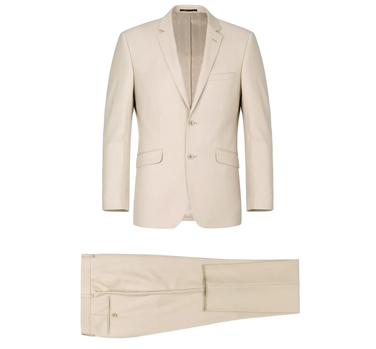Renoir 201-3 Men's 2-Piece Single Breasted Notch Lapel Slim Fit Suit stylish wear