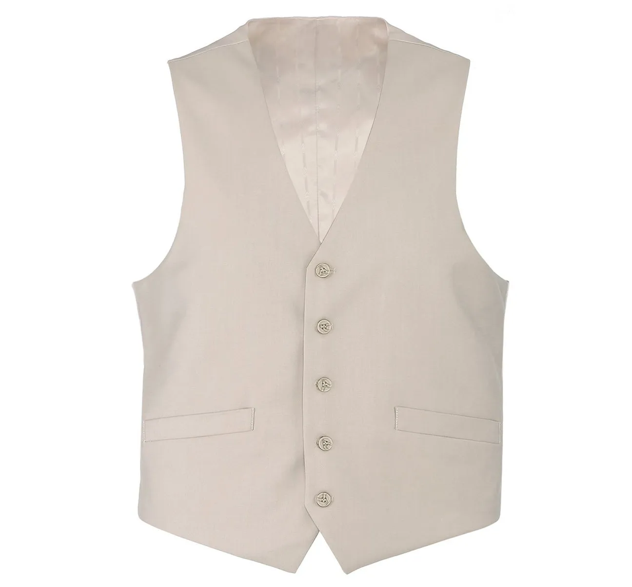 Renoir 201-3 Men's Classic Fit Suit Separate Vest - Beige Natural Material