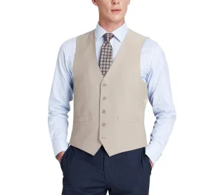 Renoir 201-3 Men's Classic Fit Suit Separate Vest - Beige Urban Trend