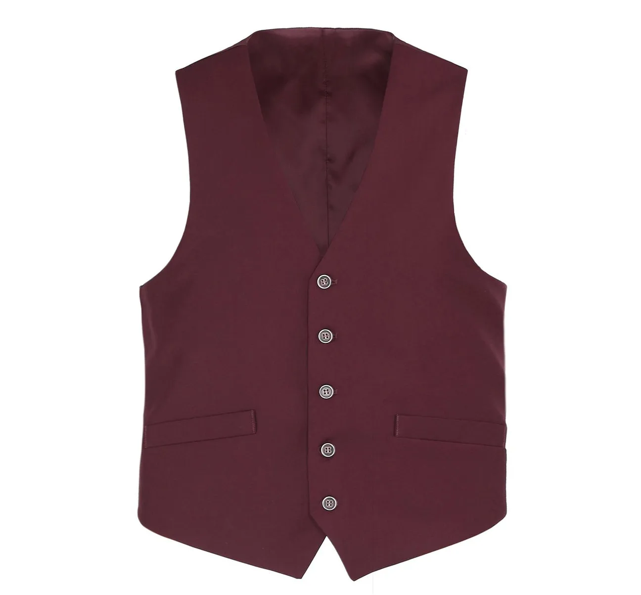 Renoir 201-8 Men's Classic Fit Suit Separate Vest - Burgundy Breathable Fabric