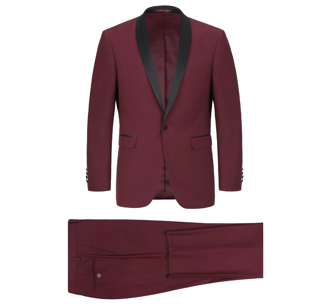Renoir 201-8 Men's Slim Fit 2-Piece Shawl Lapel Slim Fit Tuxedo Suit personalized suit