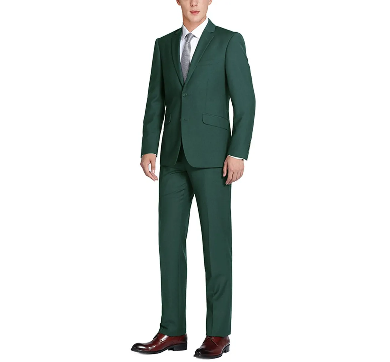 Renoir 201-9 Men's 2-Piece Single Breasted Notch Lapel Slim Fit Suit refined style