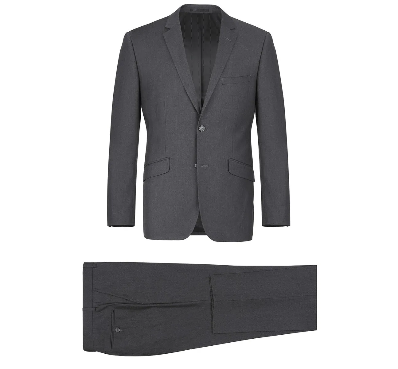 Renoir 202-1 Men's 2-Piece Single Breasted Notch Lapel Slim Fit Suit business attire