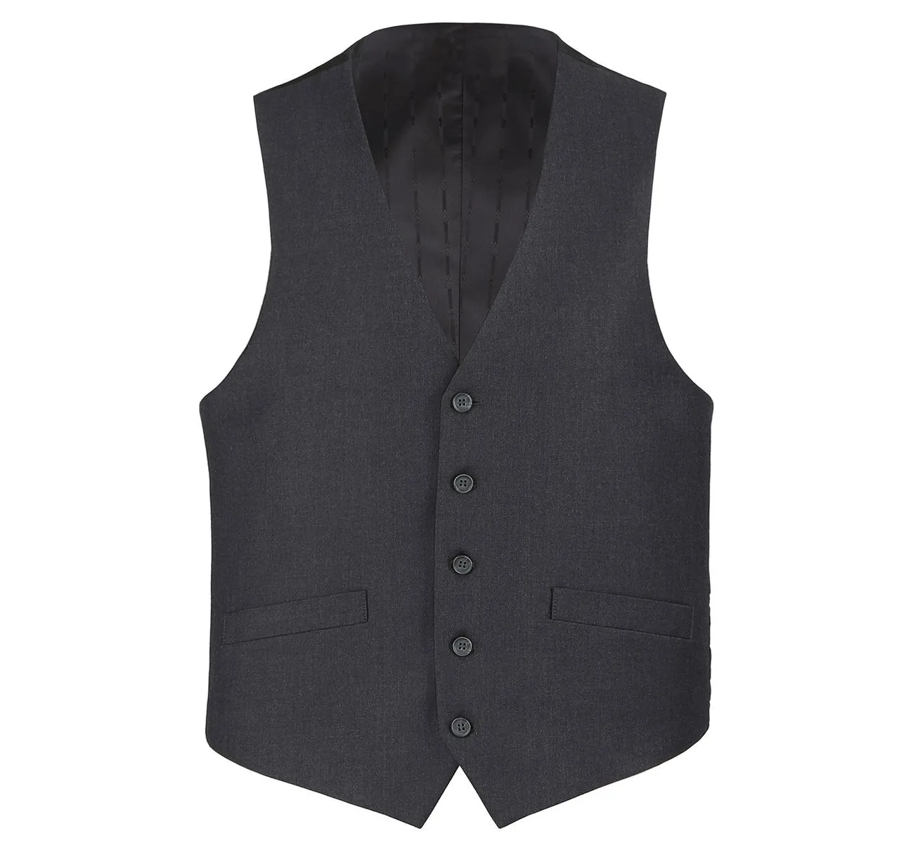 Renoir 202-1 Men's Classic Fit Suit Separate Vest - Charcoal Comfort Feel