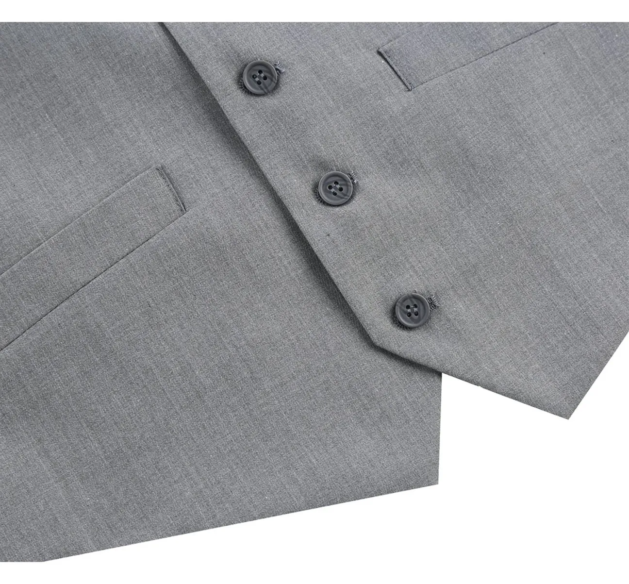 Renoir 202-2 Men's Classic Fit Suit Separate Vest - Grey Attention Detail