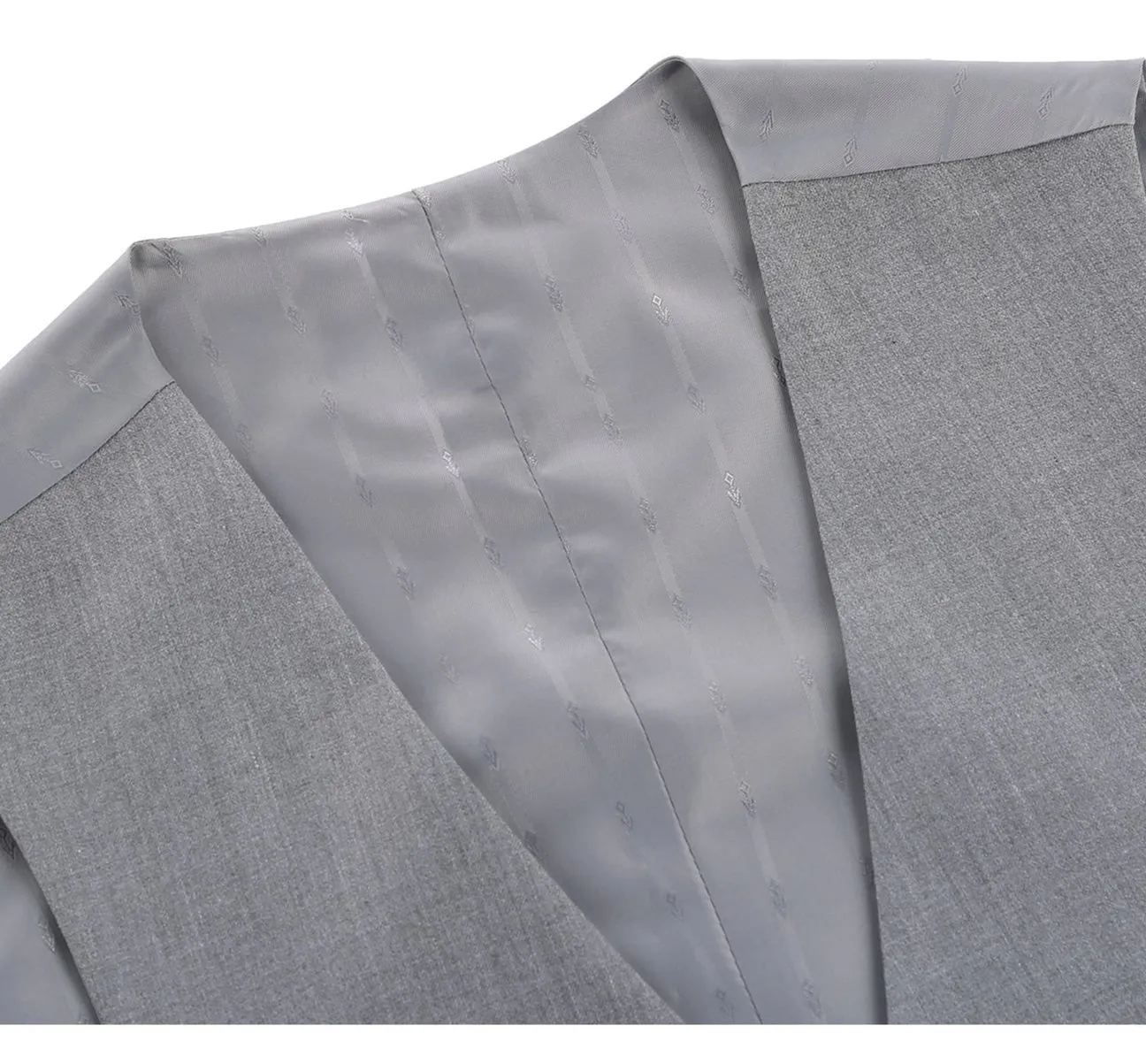 Renoir 202-2 Men's Classic Fit Suit Separate Vest - Grey Quality Detail