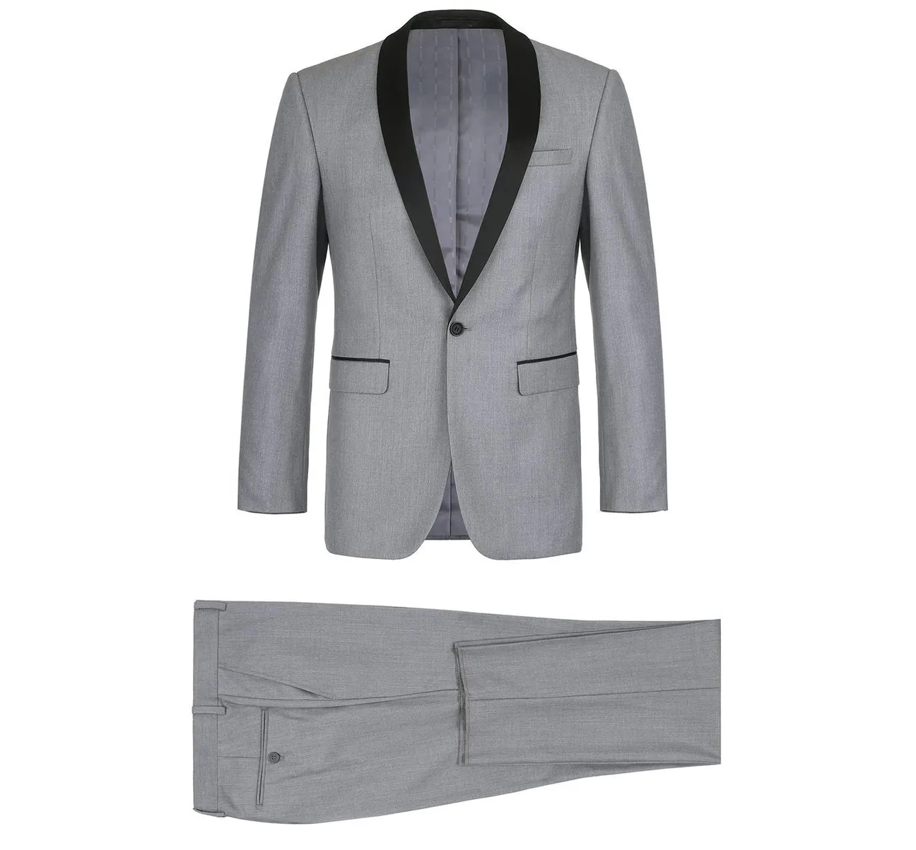 Renoir 202-2 Men's Slim Fit 2-Piece Shawl Lapel Slim Fit Tuxedo shiny look
