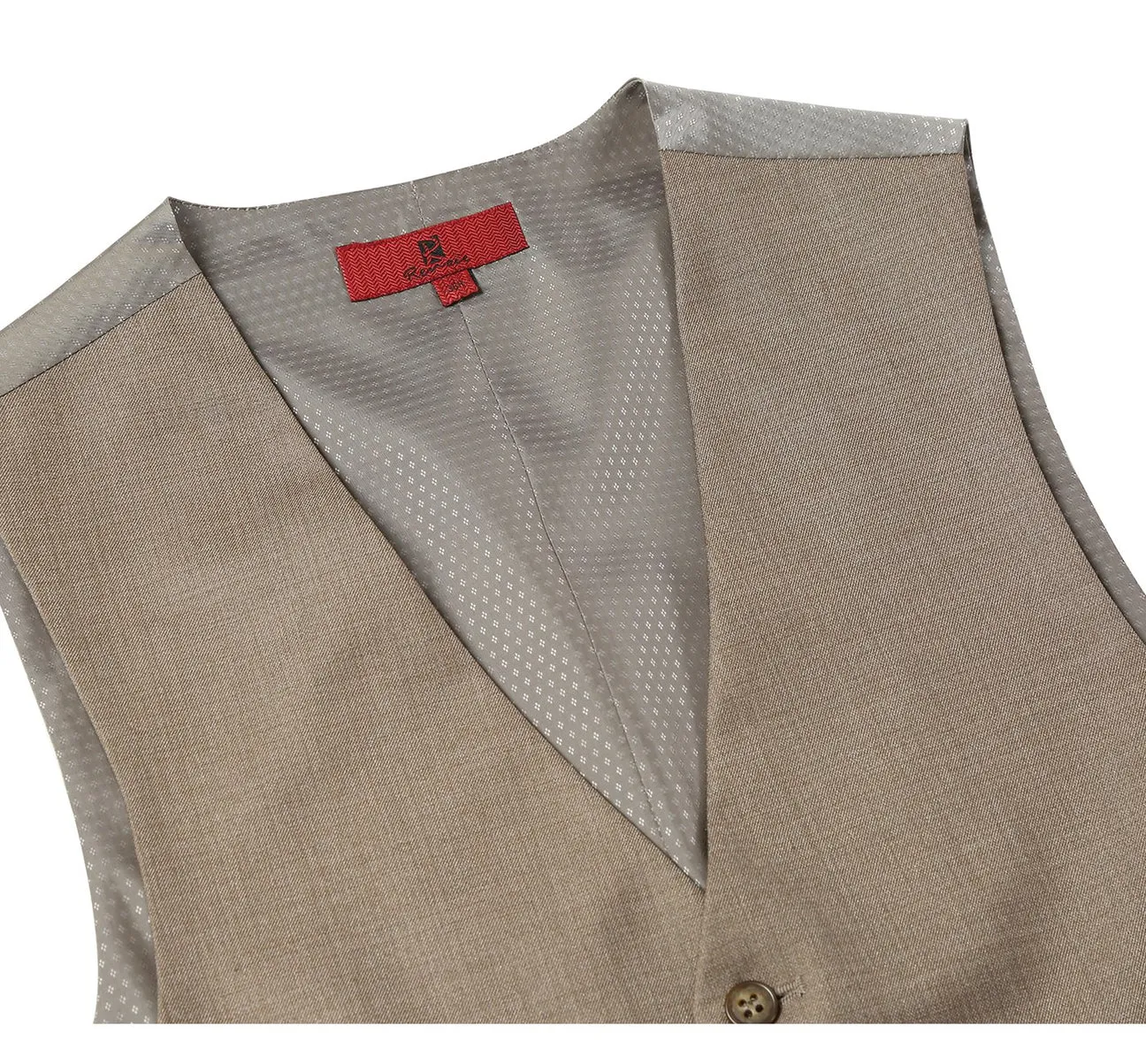 Renoir 202-3 Men's Classic Fit Suit Separate Vest - Taupe Personal Tailor