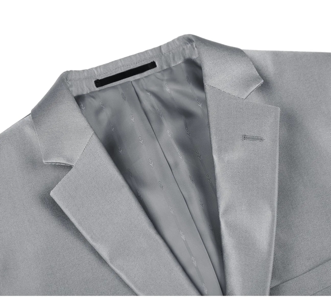 Renoir 207-2 Men's Sharkskin Italian Styled Two Piece Modern Fit Suit stylish appearance
