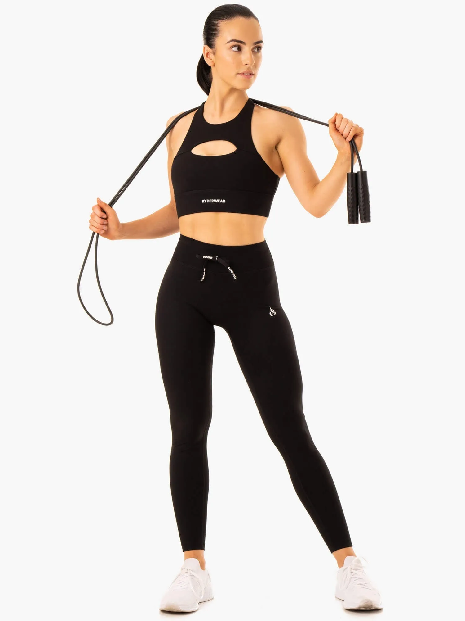 Replay Cut Out Sports Bra - Black Shock Guard
