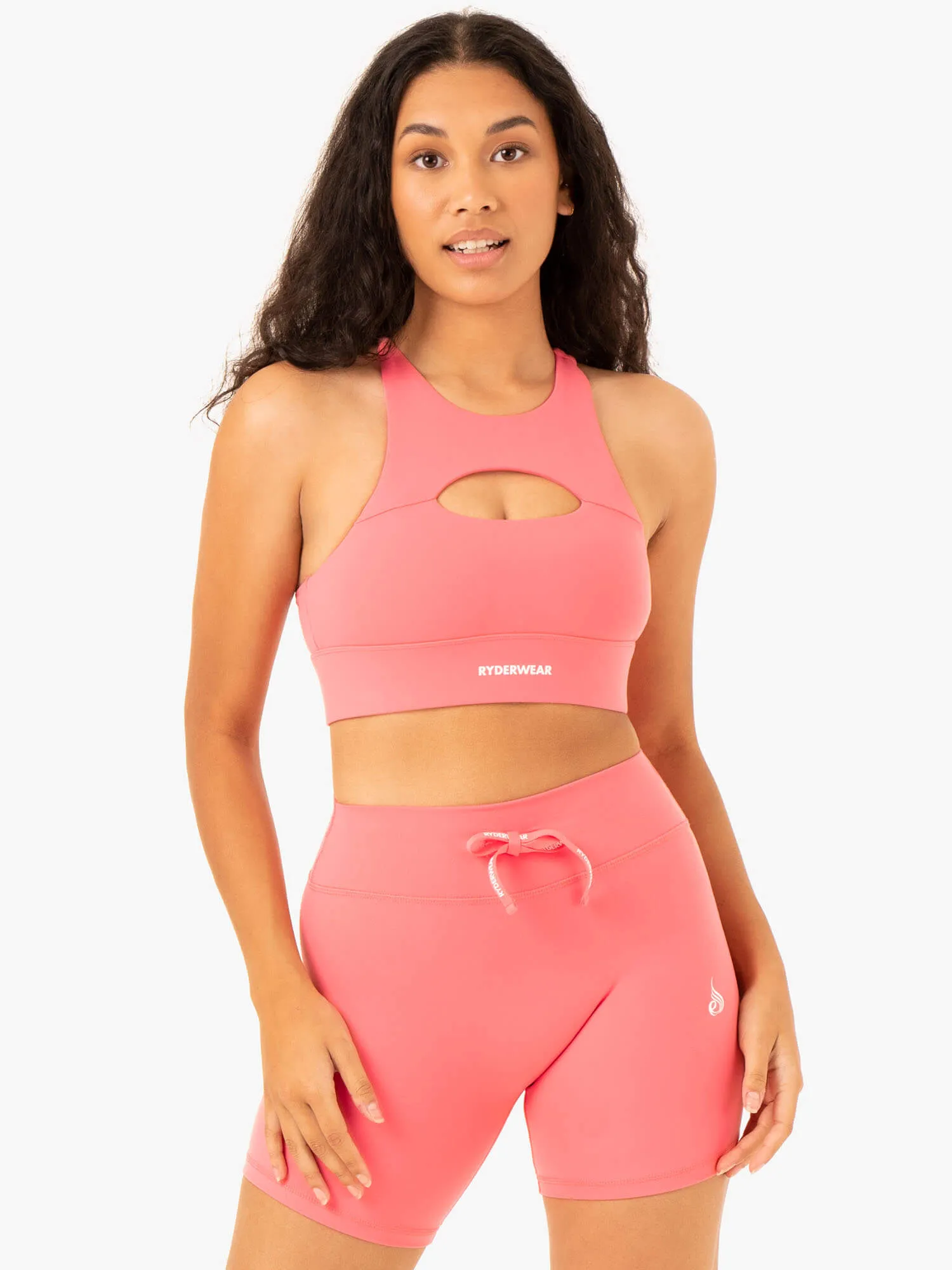 Replay Cut Out Sports Bra - Coral Comfort Support