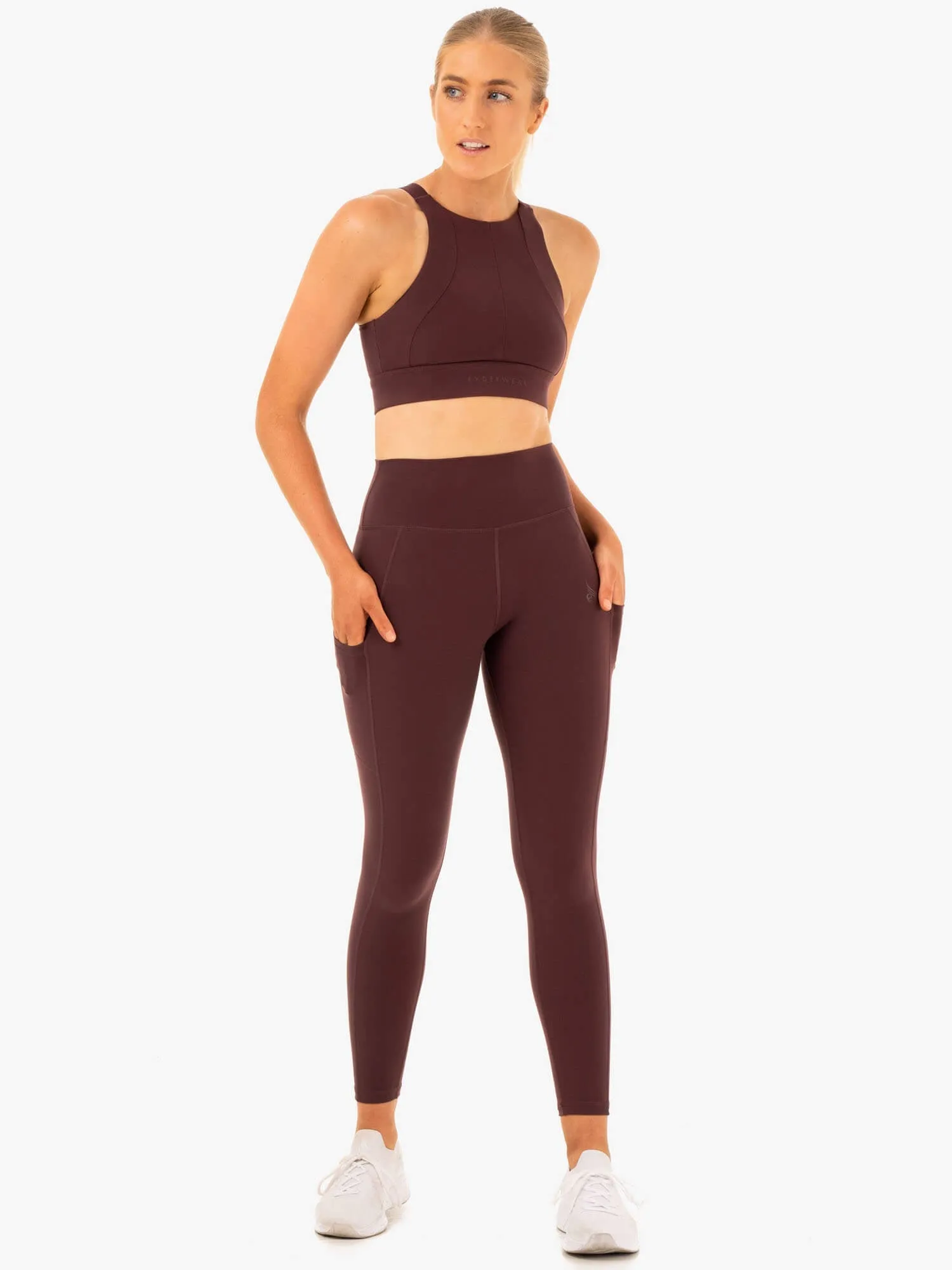 Reset High Impact Sports Bra - Chocolate Moisture Control