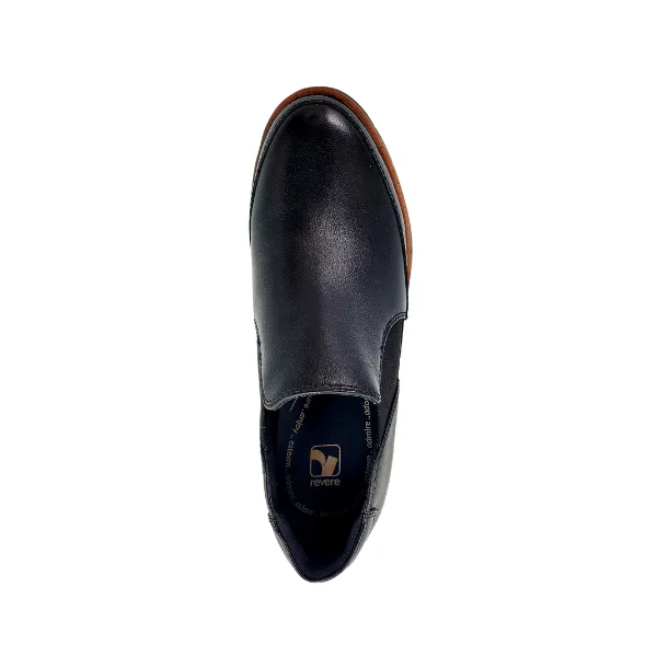 Revere Women's Mykonos Wedge Loafer Black pressure free