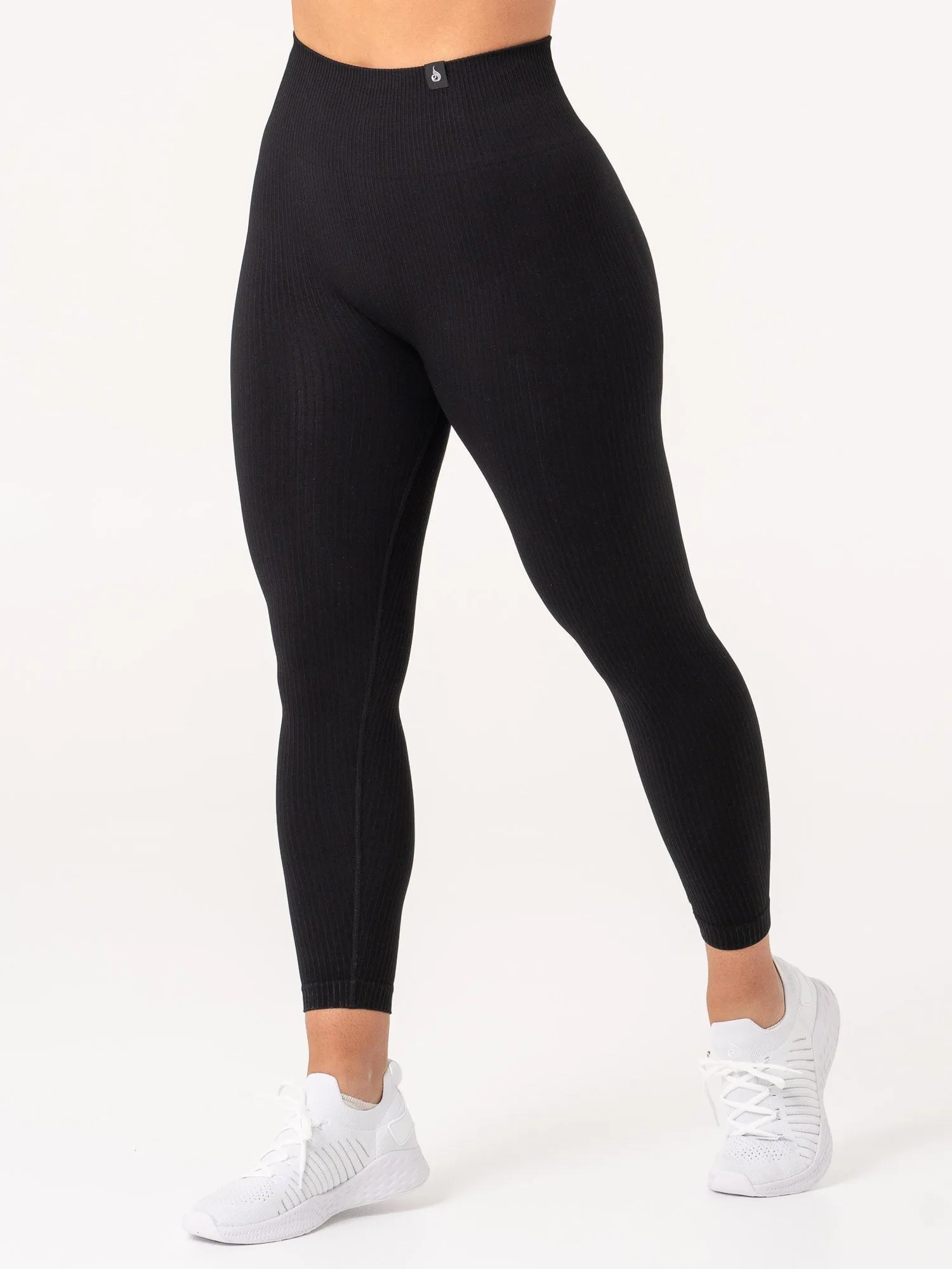 Rib Scrunch Seamless Leggings - Black Travel friendly