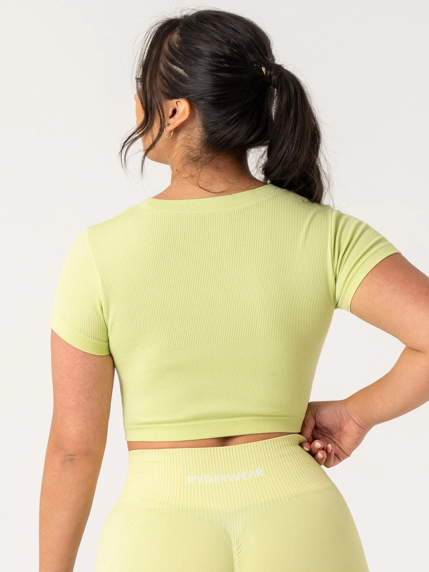 Rib Seamless T-Shirt - Lime nature inspired