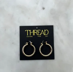 Ribbed Gold Hoop festival vibe