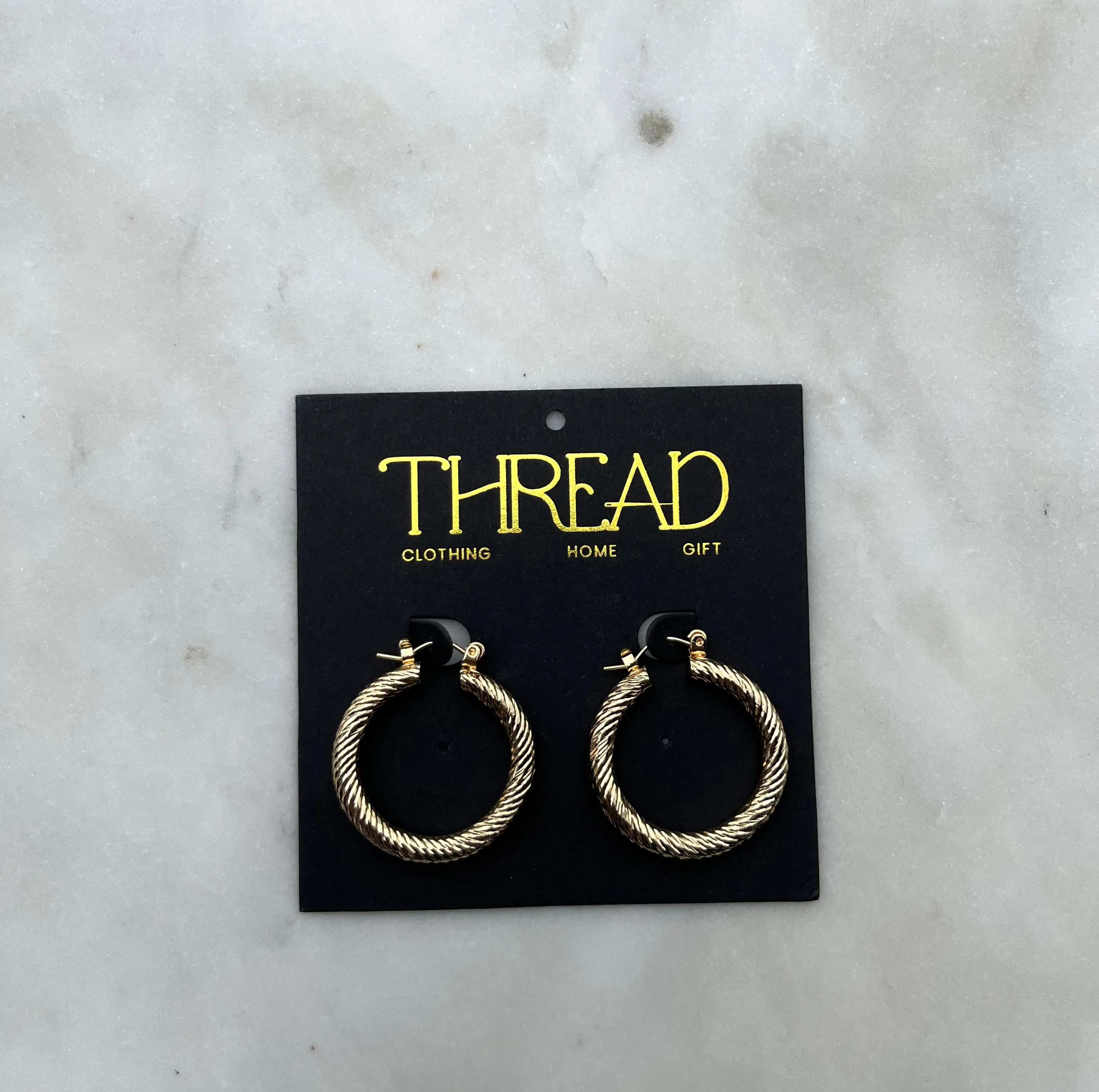 Ribbed Gold Hoop festival vibe